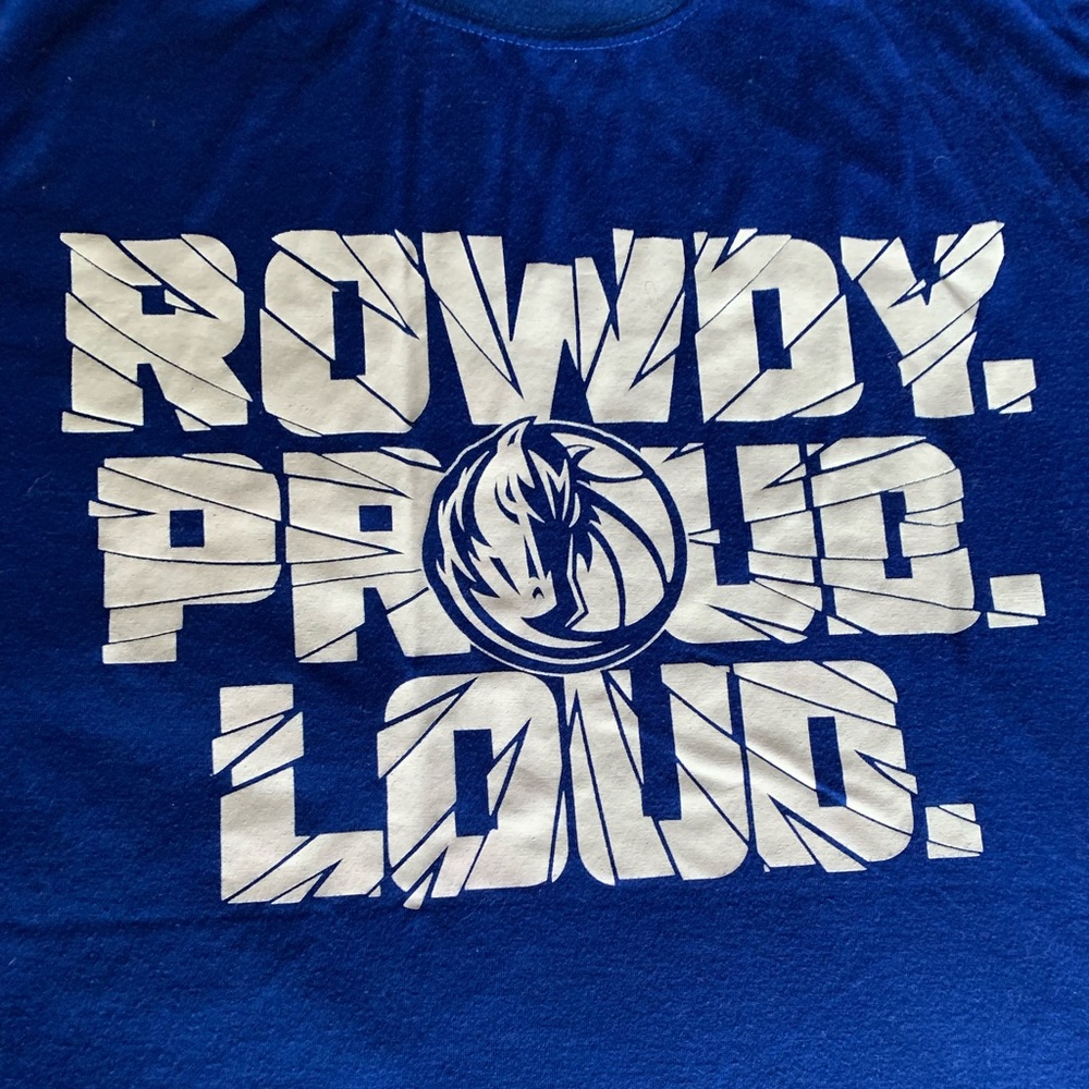 Dallas Mavericks NBA Basketball Rowdy Proud Loud Mustang Mens Tee Shirt Sports